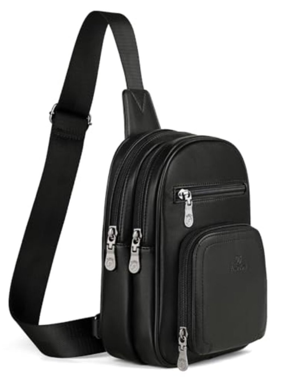 Faux Leather Sling Bag Crossbody Fanny Pack Travel Chest Bag